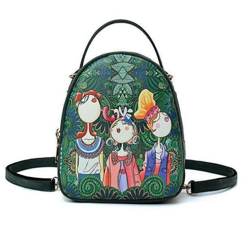 Forest Print Bohemian Multi-function Backpack Travel Crossbody Bag