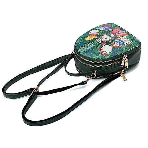 Forest Print Bohemian Multi-function Backpack Travel Crossbody Bag