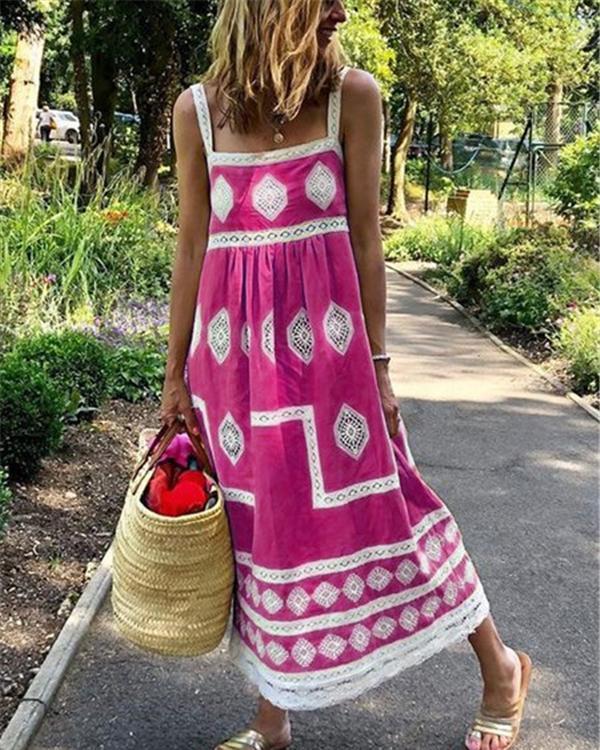 Bohemian Sling Printed Sleeveless Maxi Dresses