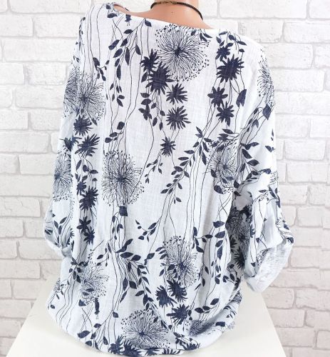 Plus Size Casual Long Sleeve Leaves Printed O-Neck T-shirts