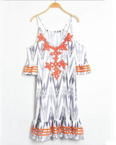 Us 28 99 Boho Beach Short Sleeves Casual Vacation Dresses M