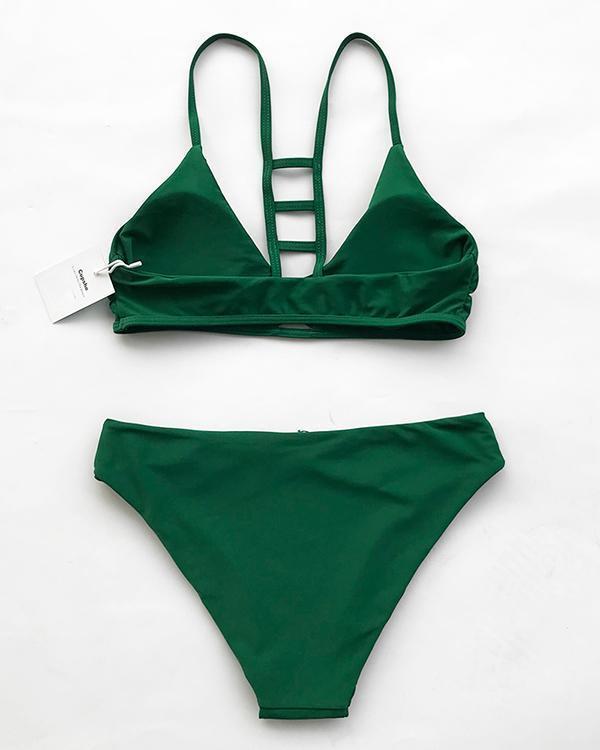 Push-up Cut Out Strappy Sexy Swimsuit Bathing Suits