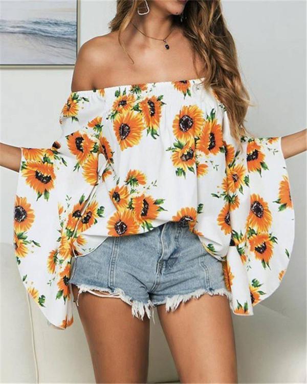 Off Shoulder Solid Summer Holiday Chic Blouse