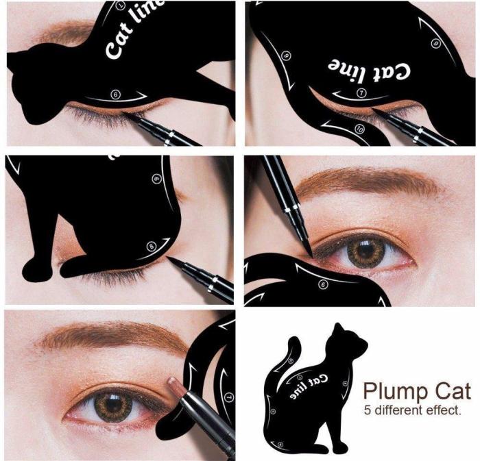 Cat Eye Eyeliner Stencil Makeup Eyes Liner Stencil Models Eyeshadow Template Shaper Tool