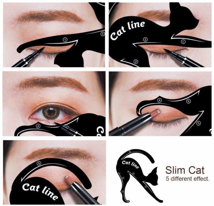 Cat Eye Eyeliner Stencil Makeup Eyes Liner Stencil Models Eyeshadow Template Shaper Tool