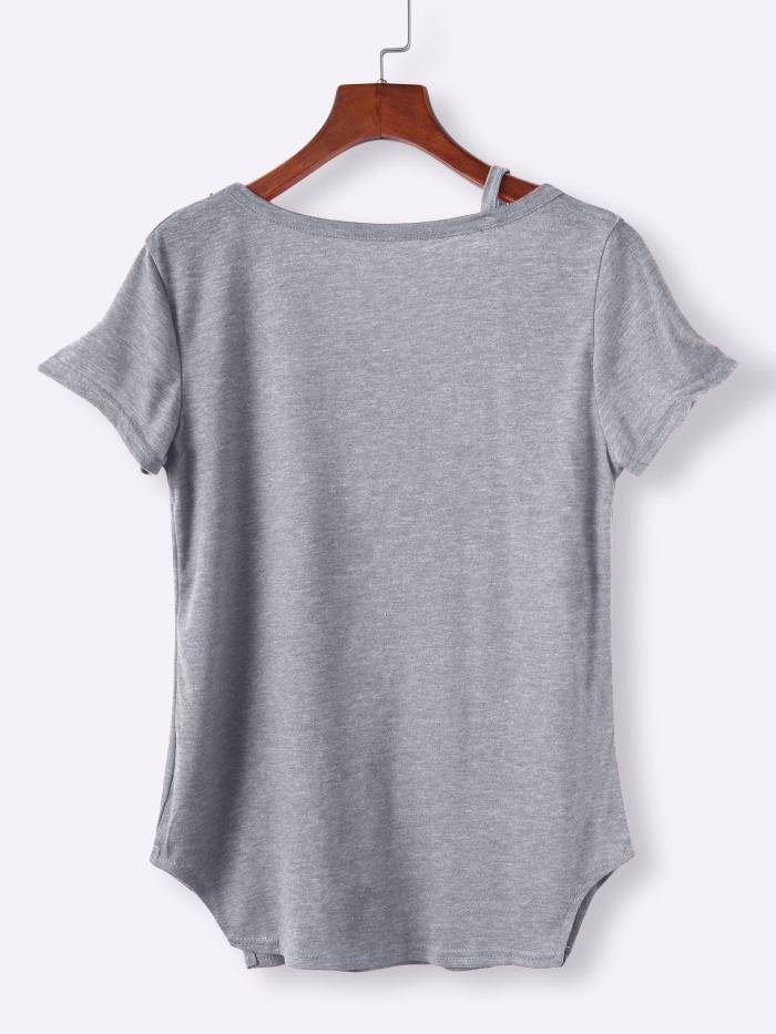 Vneck Cut Out T-shirts