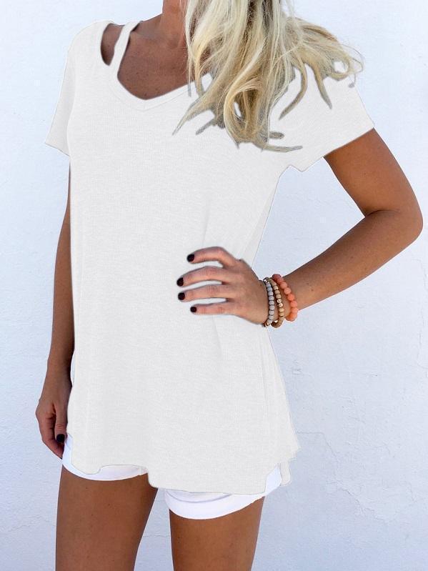 Vneck Cut Out T-shirts