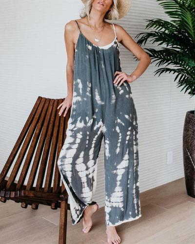 Women Printed Casual Sleeveless Jumpsuit