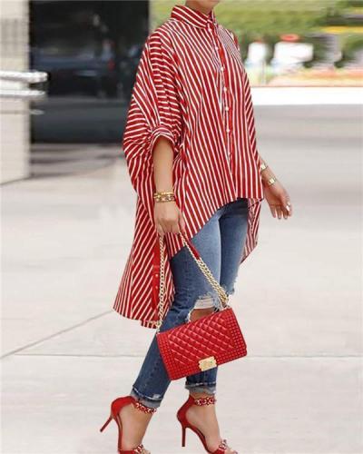 Casual Striped Asymmetrical shirt