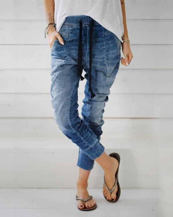 Women's  Vintage Fashion Denim Jeans Pants