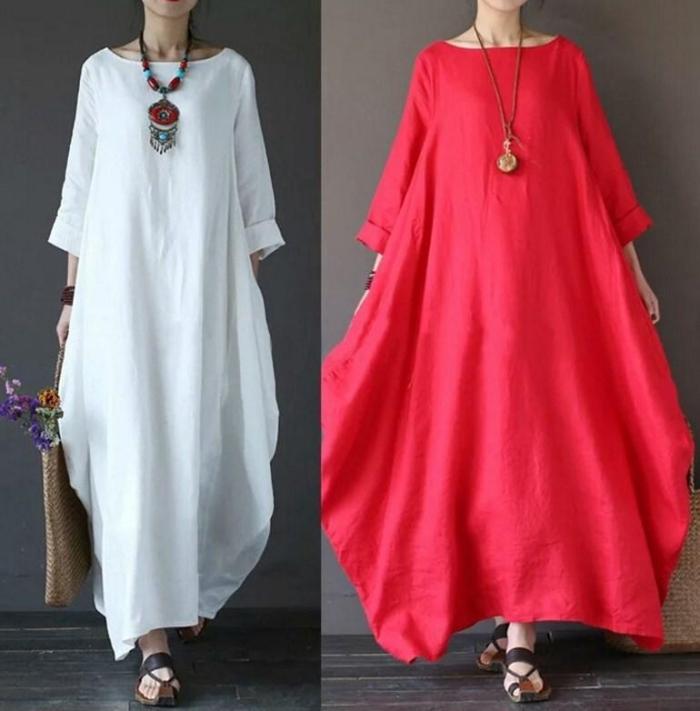 Women Plus Size  Long Sleeve Loose Casual Irregular Maxi Dress