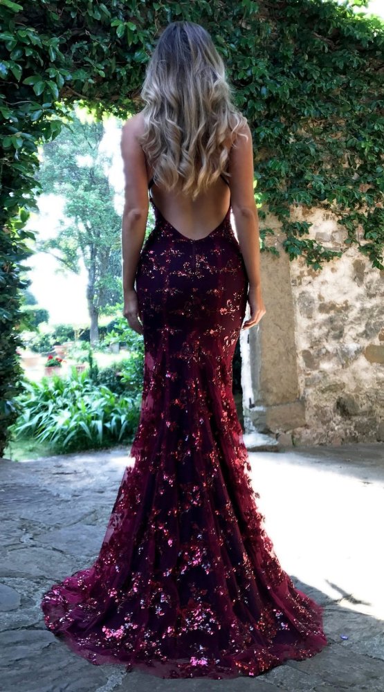 Women Sequined Elegant Maxi Slim Bodycon Glitter Strap Solid Color Dress
