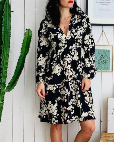 Floral Printed Casual Daily Fashion Mini Dresses