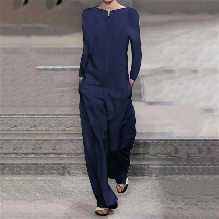 Women Cotton Linen Baggy Overalls Jumpsuits