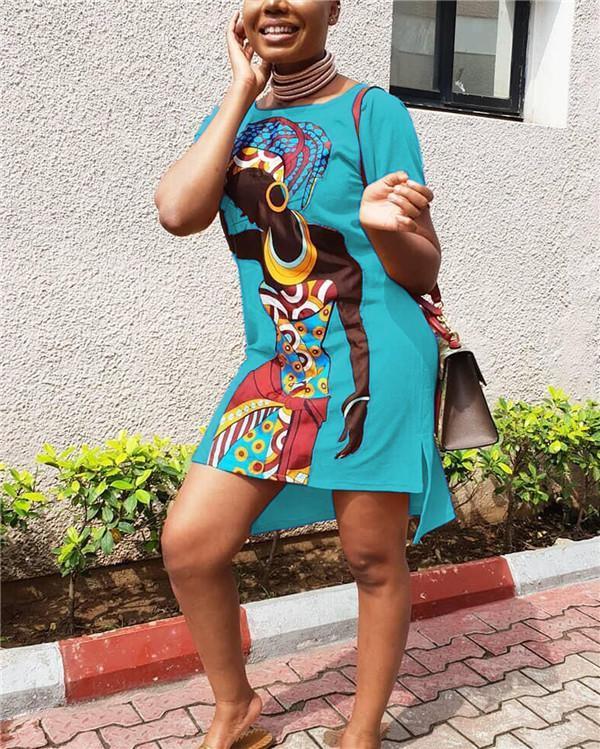 African Dresses Stylish Printed Shirt Dress