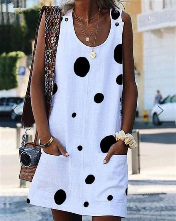 US$ 24.99 - Summer Sleeveless Printed Plus Size Dress - www.narachic.com