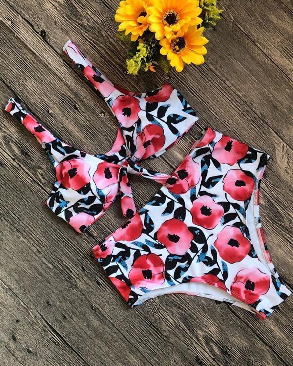 Sexy Floral Printed Bikini Swimwear