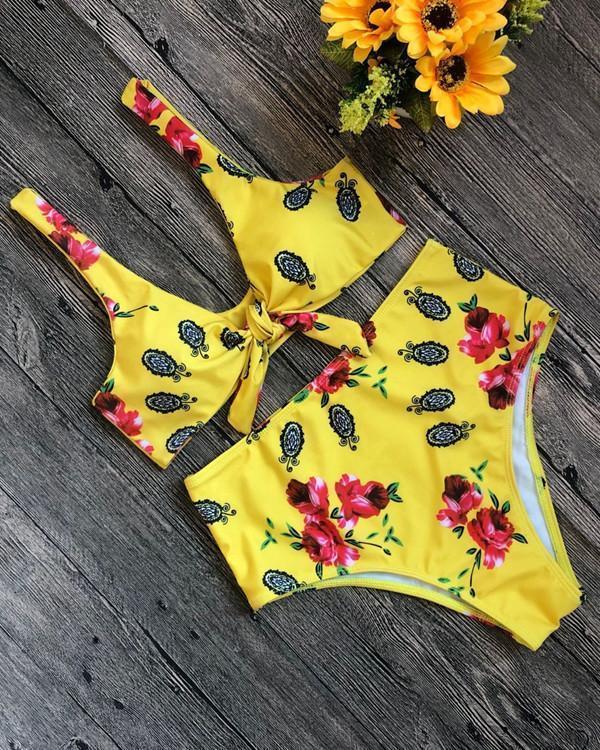 Sexy Floral Printed Bikini Swimwear