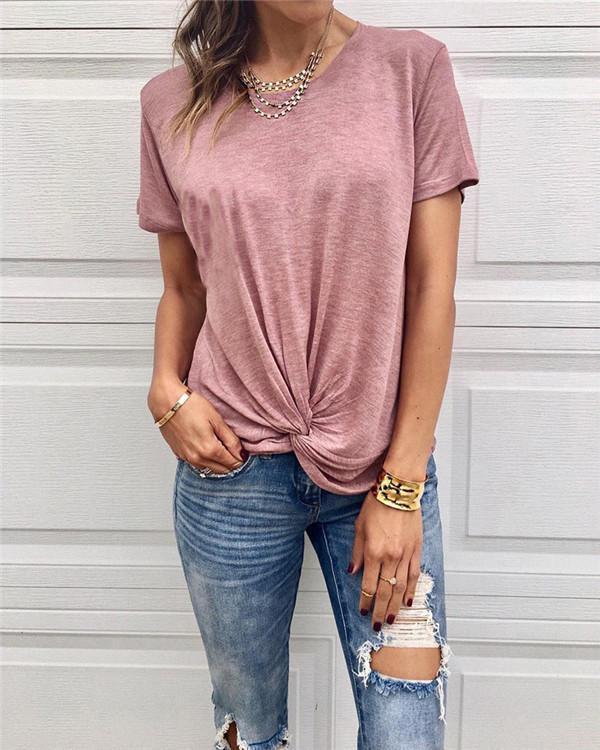 Solid Shorts Loose Casual Holiday Daily Blouse
