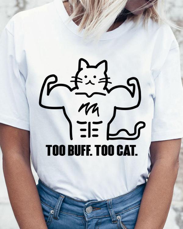 Hot Sale Summer Trend Style Cute Print Cat Clothes Vintage Shirt