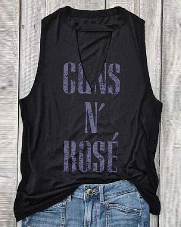 Guns and Rose Funny Gym Tank Top