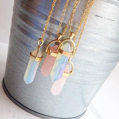 Jewelry-Stylish Natural Crystal Stone Pendant Necklace