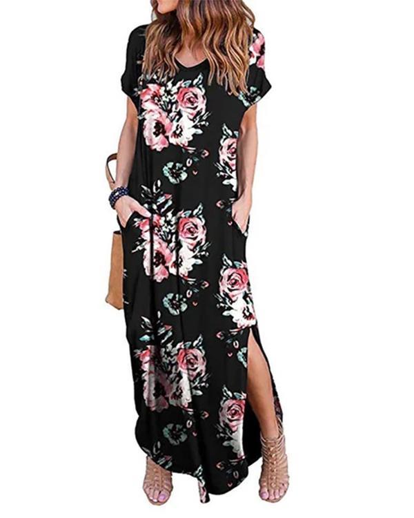 Casual Loose Long Dresses With Pockets