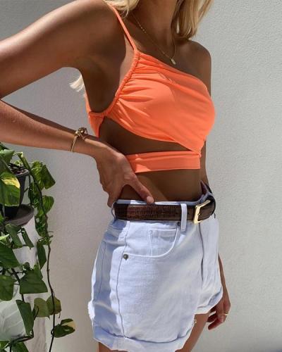 Women's Asymmetric Slim Top Camis