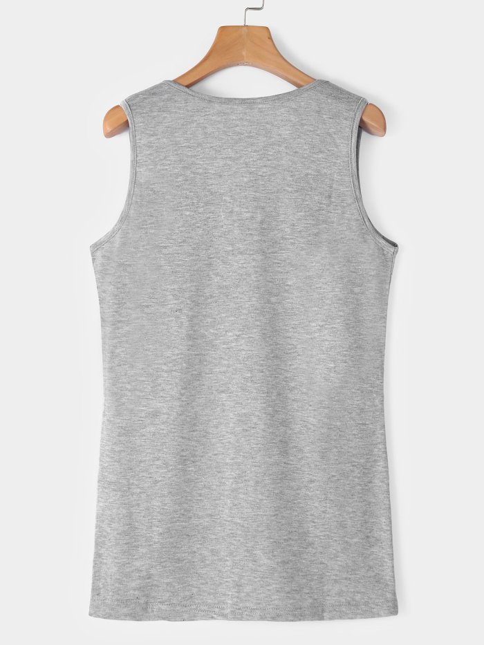 Casual Printed Round Neck Sleeveless Vest Tops