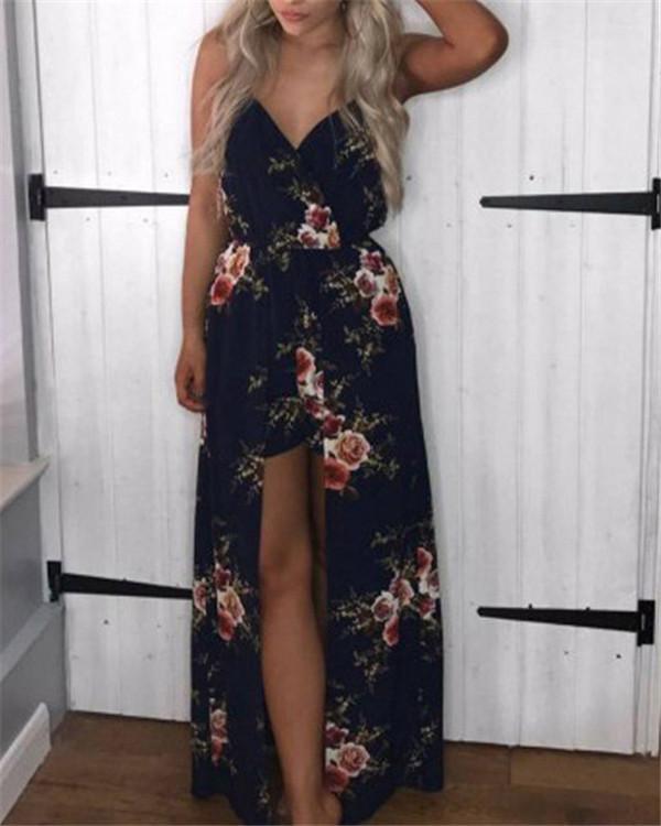 Floral Printed Oversized Women Fashion Casual Maxi Dresses