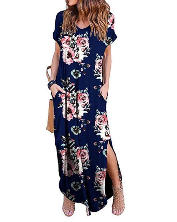 Casual Loose Long Dresses With Pockets
