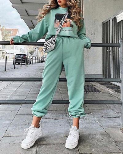 Fashion Comfy Candy Color Elastic Waist Loose Jogger Pants