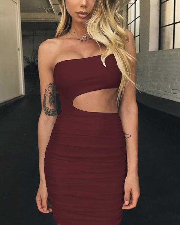 Women's Sexy Solid Color Bodycon Dress