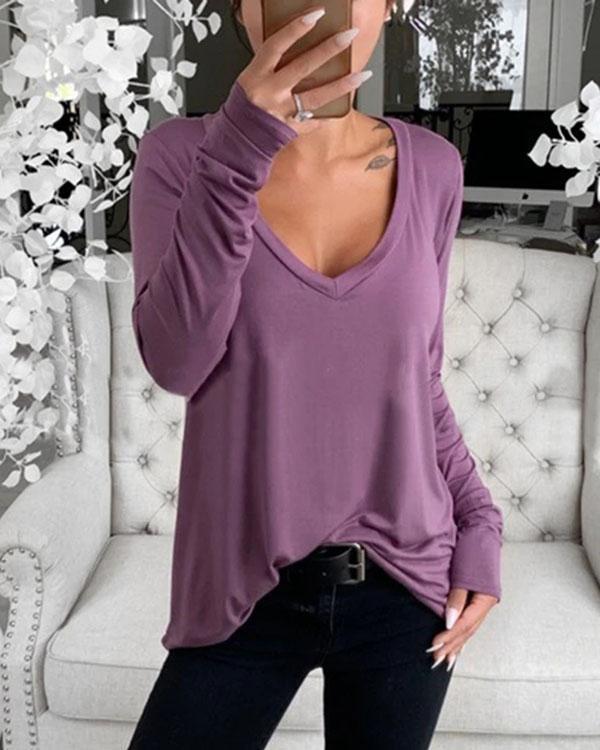 Casual Long Sleeve Bottoming T-Shirt