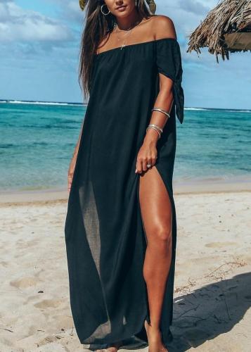 Oversized Women Side Split Long Maxi Dress Off The Shoulder Loose Dress