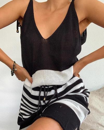 Lohan Knit Dress Black/White Stripe Dress