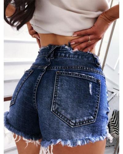 Fashion Sexy Foundation Ripped Denim Shorts Pants