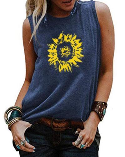 Sunflower Printed Tank Shirt