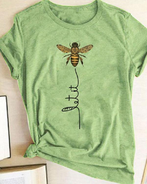 Women Bee Kind T-shirt Aesthetics Graphic Short Sleeve Cotton Polyester T Shirts