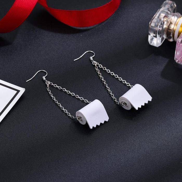Creative Toilet Paper Earrings Necklace