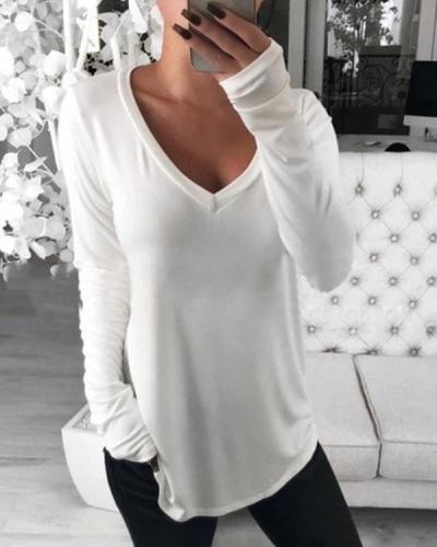 Casual Long Sleeve Bottoming T-Shirt