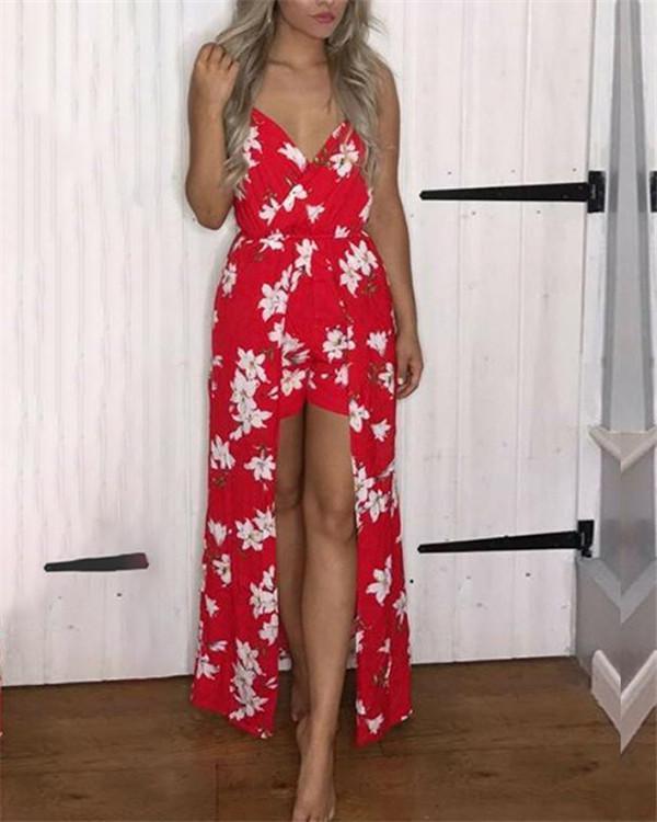 Floral Printed Oversized Women Fashion Casual Maxi Dresses