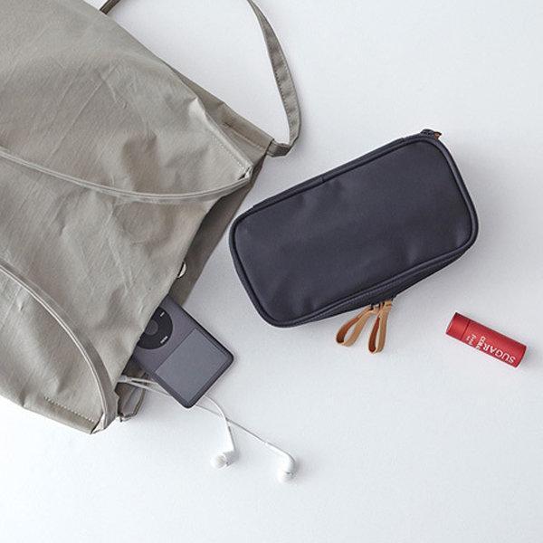 Elegant Black Duble Zipper Cosmetic Bag Travel Storage Bag
