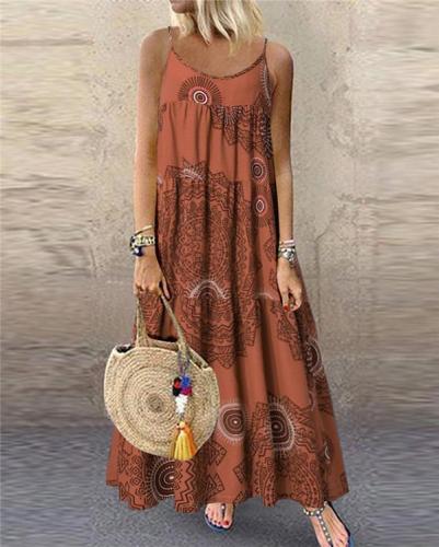 Bohemian  Gallus Printed Sexy Elegant Women Fashion Maxi Dresses