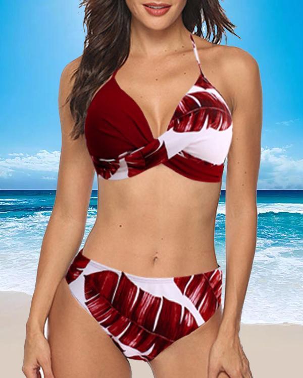 Print Patchwork Swimwear Women Bikini Set