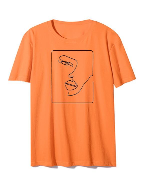 Funny Face Print Casual T-shirt