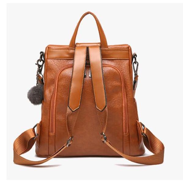 Anti-Thief Women Backpack Large Capacity Hair Ball Travel Bag