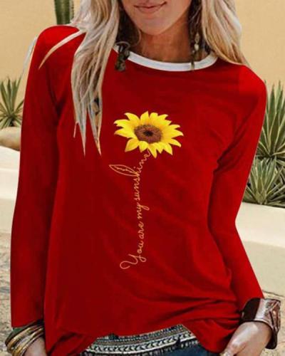 Long Sleeve Printed Floral Casual Shirts & Tops