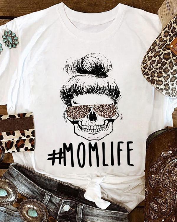 Mom Life Leopard Printed T-Shirt Tee