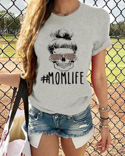 Mom Life Leopard Printed T-Shirt Tee